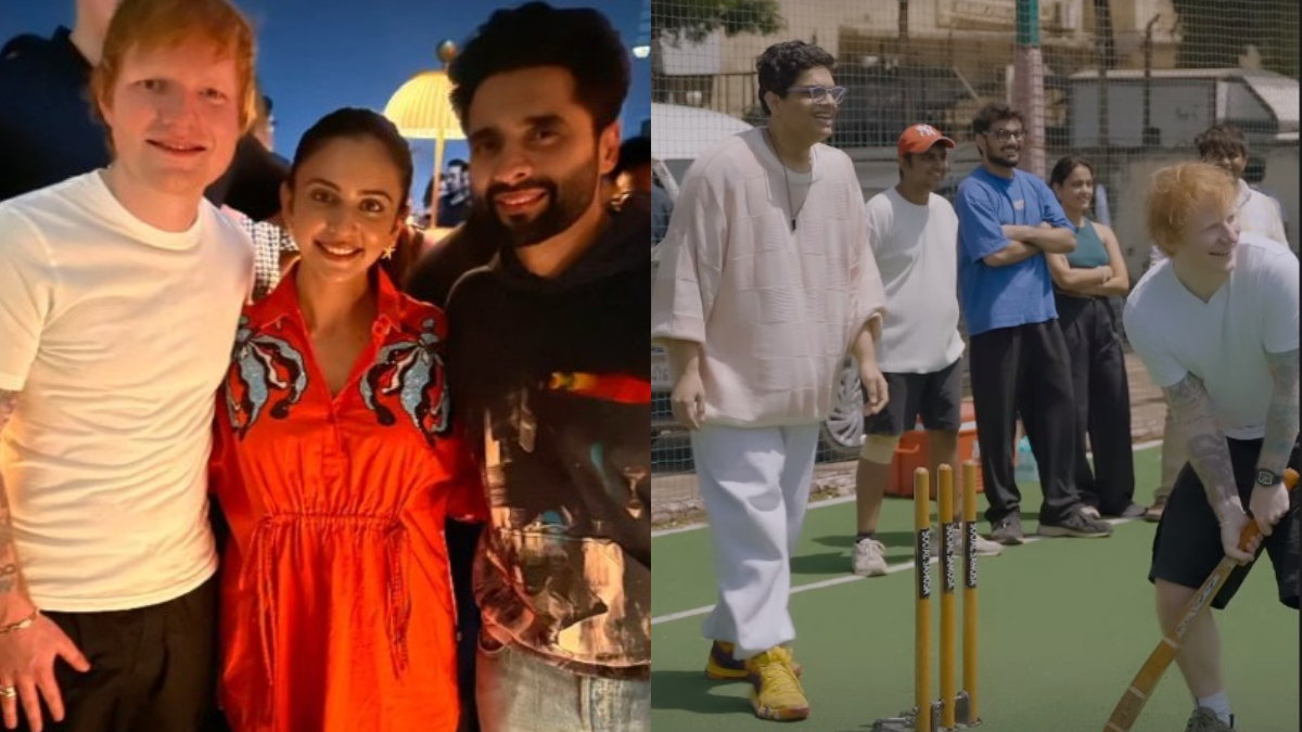 ed-sheeran-plays-cricket-with-shubman-gill-ahead-of-concert-attends-kapil-sharma-party-with-rakul-preet-singh-videos